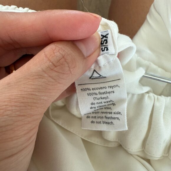 Sleeper White Boudoir Wide Leg Feather Hem Pajama Pants XS/S - Picture 9 of 9